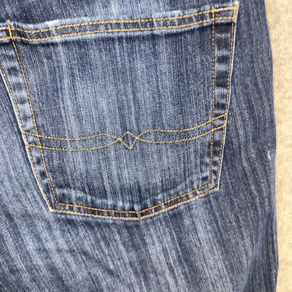 Lucky Brand Jeans Men's 38x32 361‎ Vintage Straight Stretch Distressed Dark Wash